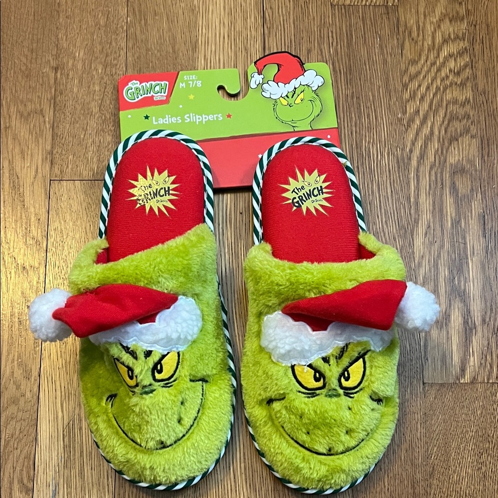 The Grinch Fuzzy Christmas Slippers